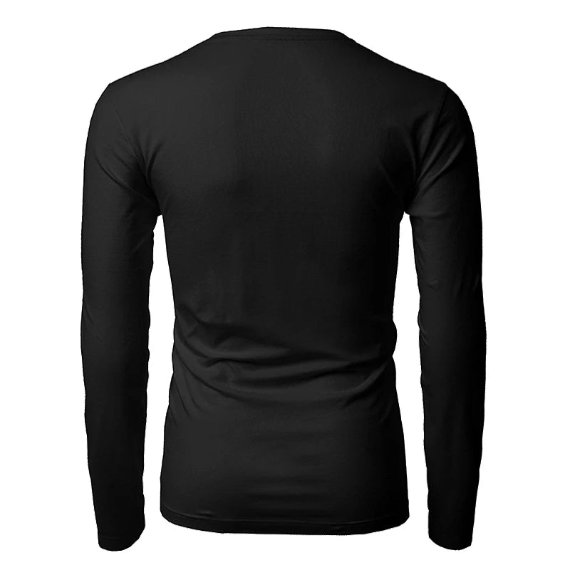 Big Size Cotton T Shirt Spring/Autumn Fashion Mens T-Shirt Homme Men's Long Sleeved O-Neck Solid Color Casual T-Shirts Tops Tees