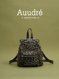 Auudre Retro Minority Leopard Print Backpack Bags Women's 2025 New Arrival Spring/Summer Mini Backpack Travel Bag