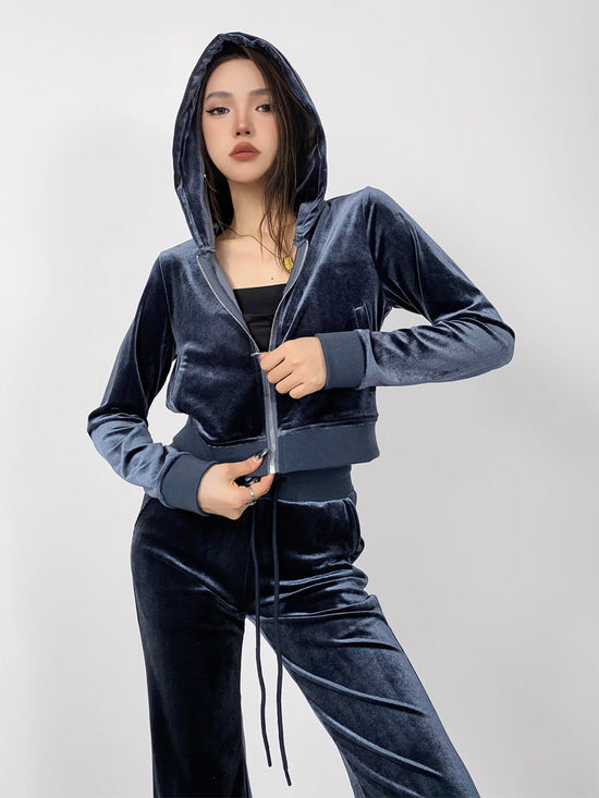 Zrshop Velvet Sexy Sweatpants Sports Suit