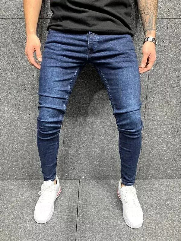 2024 New Arrival Fashion Men Stretch Tight Skinny Jeans Denim American Casual Pants Trendy Men's Jeans