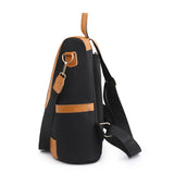 Backpack, Simple and Fashionable Contrasting Color Stitching Backpack, Women's Casual Travel Shoulder Bag, Versatile Wear-Resistant Handbag