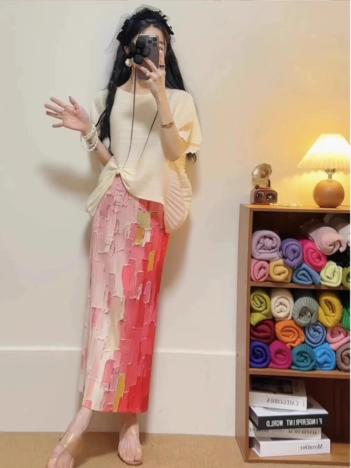 Age-Reducing Stylish Lively Sanzhai Rainbow Short Sleeve T-Shirt