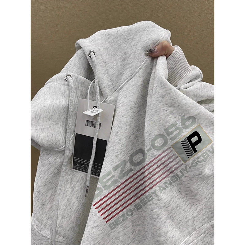 American Retro Trendy Hiphop Lazy Hooded Sweatshirt