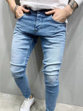 2024 New Arrival Fashion Men Stretch Tight Skinny Jeans Denim American Casual Pants Trendy Men's Jeans
