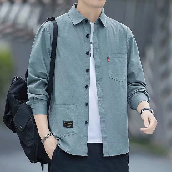 Trendy Casual Minimalist All-Match Handsome Long Sleeve Shirt