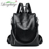 2024 New Women's Anti theft Backpack Large Capacity Female Single Shoulder Bag High Quality Soft Leather School Student Bookpack
