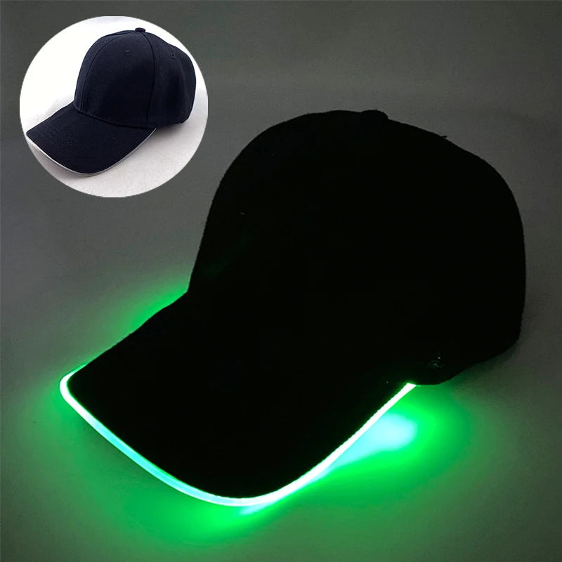 Adult Hat Led Optical Fibre Cap Hip Hot Hat NightClub Concert Masquerade Outdoor Fun Event Supplies Rap Summer Hat