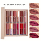 12 Color Matte Liquid Lipstick Kit Long-Lasting Non-Stick Waterproof Korean Makeup Lip Gloss for Women