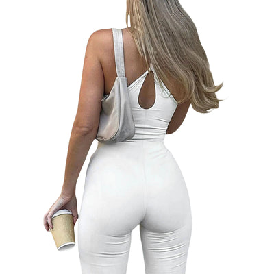Women Sexy Bodycon Long Sleeve Square Neck OnePiece Romper Ribbed Knit Yoga Jumpsuit Workout Unitard Playsuit Backless Jumpsuits