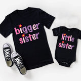Big Sister&Little Sister Matching Set Girls Casual  Letter Print Family Outfits Kid T-shirt+baby Romper Outfit Best Gift To Kid