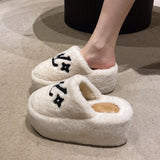 2025 New Fashion Fuzzy Slippers Women Indoor House Non Slip Warm Plush Woman Slippers Winter Comfort Soft Sole Cotton Slides