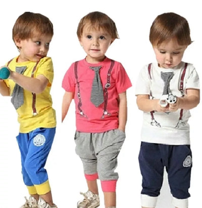 1-6 Year Summer Baby Boys Clothing Set Short Sleeve T-shirt+Pant Kids Clothes Suit  Toddler Boy Outfits
