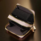 1pc Mickey Minnie Donald Short Coin Purse with Card Slots, Double Zipper Wallet - Large Capacity Credit Card Holder And Coin