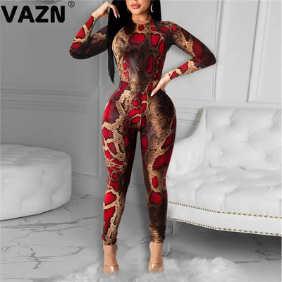 VAZN 2020 New Arrival  Sexy Club Retro Soft Elastic Style Full Sleeve High Waist  Long Pants Slim Women 2 Piece Set