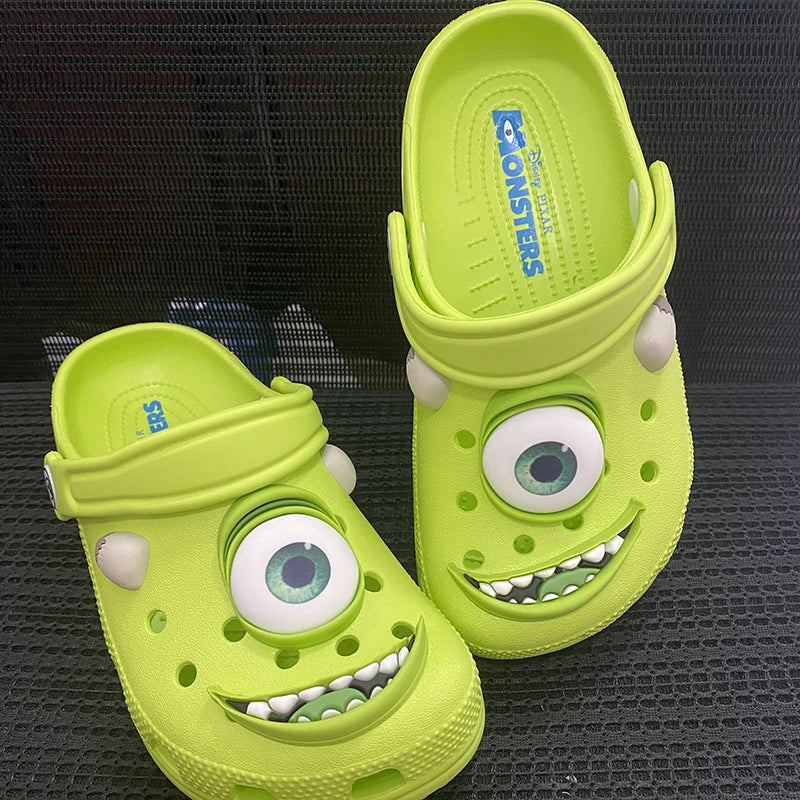 Cartoon Summer Anti-Slip Outdoor Casual Beach Shoes Monster Big Eyes Mike Hole Slippers Comfortable Breathable Sandals Gift