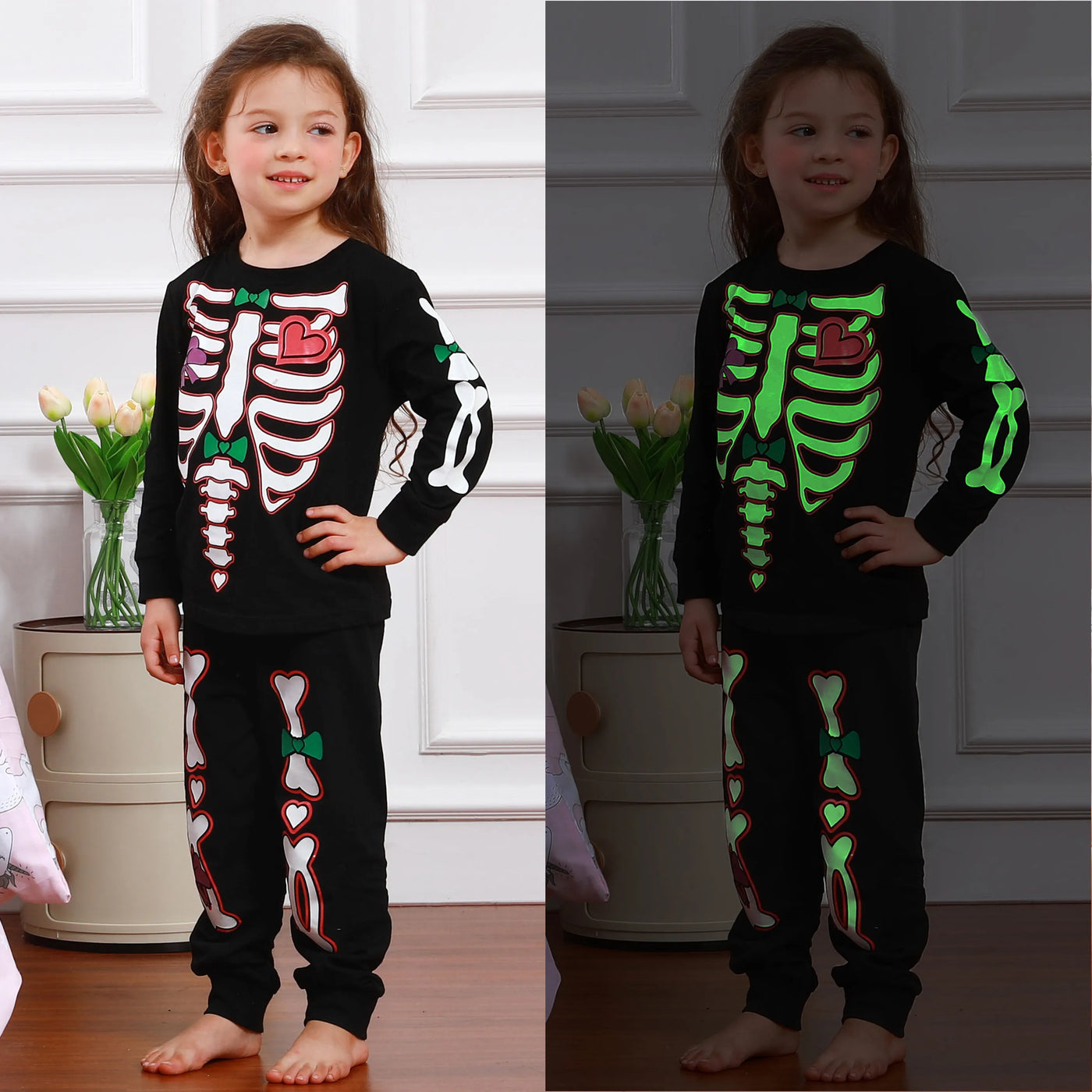 Pajamas for Kids Girl Toddler Skeleton Halloween Carnival Unicorn Nightwear Infant Cartoon Cute Gift Clothing Set 2-10 Y Pjs