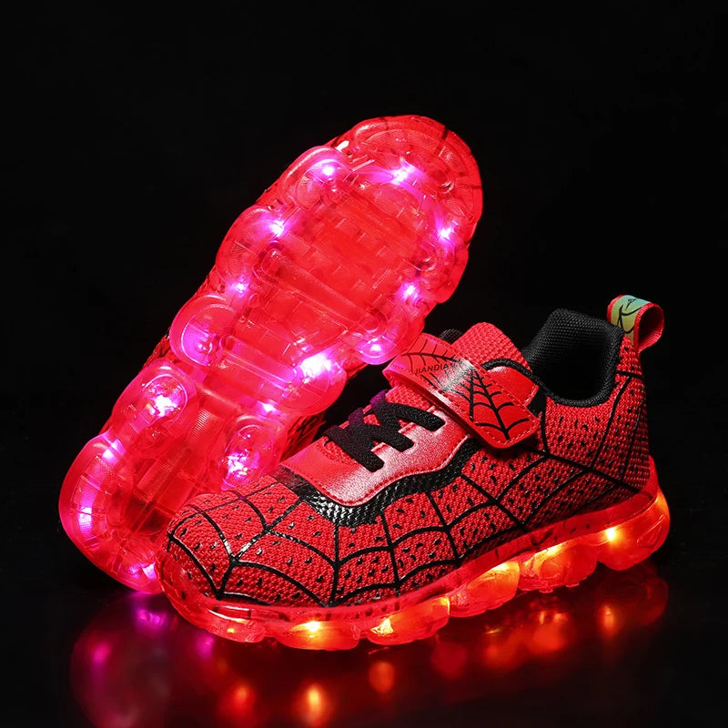 Children Luminous Glowing Sneakers Girls Roller Skate Light Shoes New Fashion Kids Girls USB Charging LED Shoes Boys Breathable