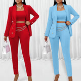 2025 New Women's Autumn and Winter Fashion Long-sleeved Commuter Small Suit Three-piece Suit Костюм Женский