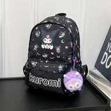 1 Set Hello Kittys Backpack, Kuromis Cinnamorolls Cute Daypack, Cartoon Anime Schoolbag Bag, Girl Casual Travel Commute Knapsack