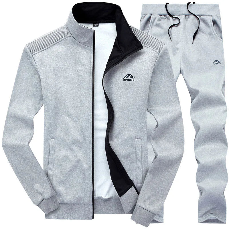 Autumn Tracksuit Men 2023 Sportswear Fashion Mens Set Two Pieces Zipper Warm Sweatshirt Jacket+Sweatpants Moleton Masculino Sets