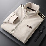 Autumn Winter warm sports Men Sets suit for men zipper stand-up collar cardigan jacket straight leg sweatpants two-piece set