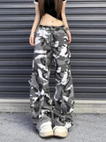 2024 Ropa Y2K Streetwear Multi Pockets Camouflage Baggy Cargo Jeans Pants For Women Clothing Wide Leg Hip Hop Lady Long Trousers