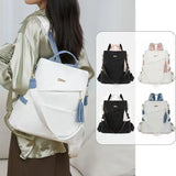2025 Oxford Cloth Stitching Women'S Backpack Anti-Theft Back Zipper Girls Schoolbag Casual Travel Double Shoulder Backpack