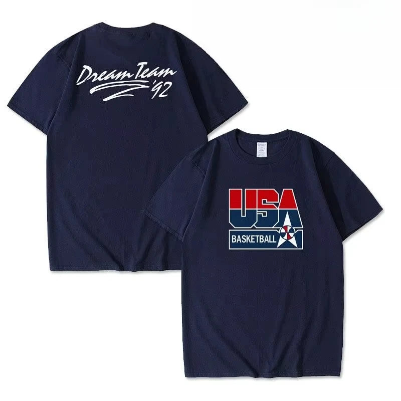 1992 Dream Team T-shirt American Men's Basketball Training Top Vintage Dream One Sports Casual Cotton Short Sleeves