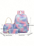 3pcs Stitch Large Capacity Backpack, Cartoon Anime Schoolbag, Kids Girl Travel Commute Knapsack With Lunch Bag And Pencil Case