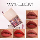 12 Color Matte Liquid Lipstick Kit Non Stick Cup Waterproof Lip Gloss Long-lasting Non-smudging Lipstick That Doesn't Stain Cup