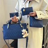 4pcs/Set Luxury PU Leather Women's Handbag Set Designer Messenger Shoulder Bag Wallet Multifunction Storage Fashionable Bags