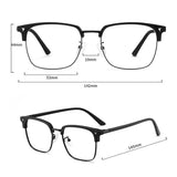Blue Light Blocking Glasses for Men Women  Retro Half Frame Computer Optical Vintage Square Eyewear Anti-radiation Eyeglasses
