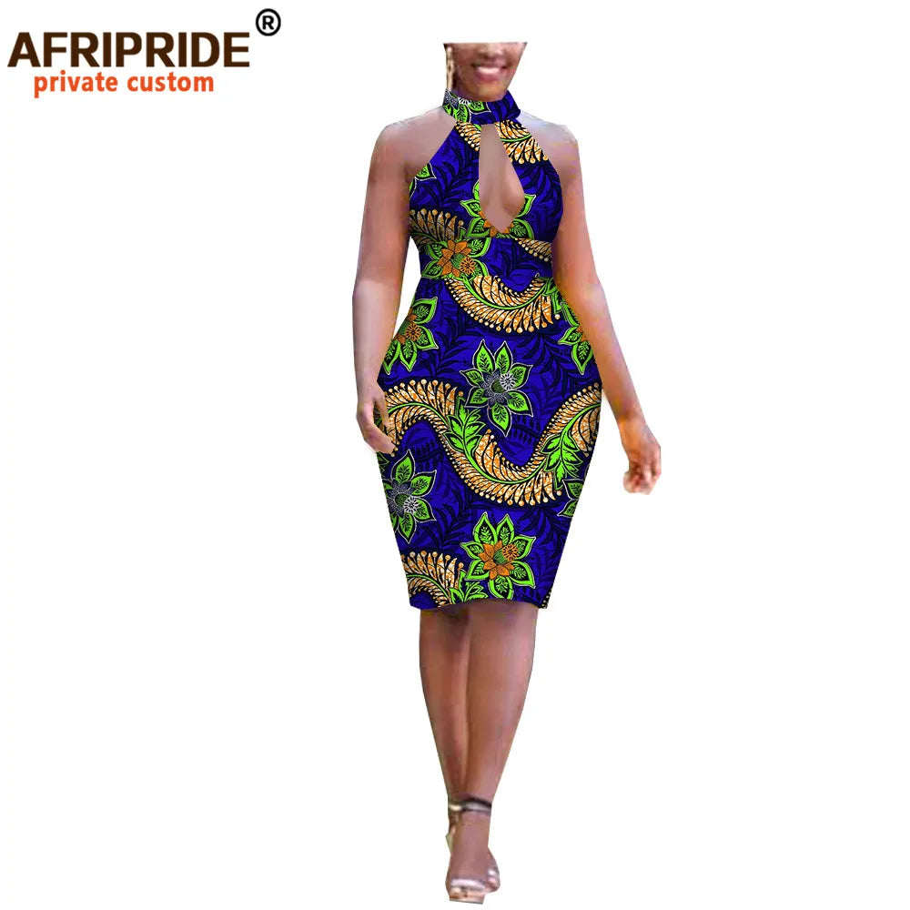 African dresses for women ankara print sleeveless strap dashiki outfits wax attire sexy club mini dress AFRIPRIDE A1925053