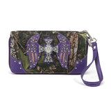 Camouflage Cross Wings Women Purse with Matching Wallet Set