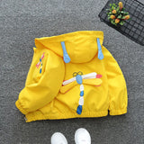 Cartoon Kids Jacket Autumn Casual Girls Windbreaker Coat Hooded Zipper Boys Outerwear 1 2 3 4 5 6 Years Old Children Clothing