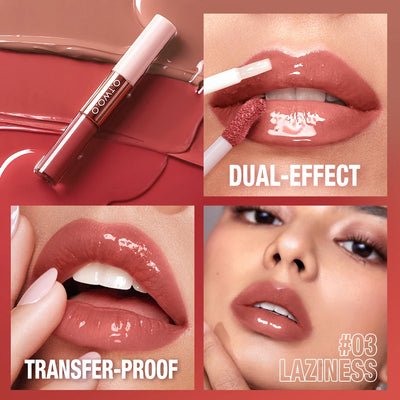 O.TWO.O Matte Lipstick Lip Tint Double-end Lip Gloss Lip Coat 6 Color 24HR Waterproof Long-lasting Non-stick Cup Lipstick Makeup