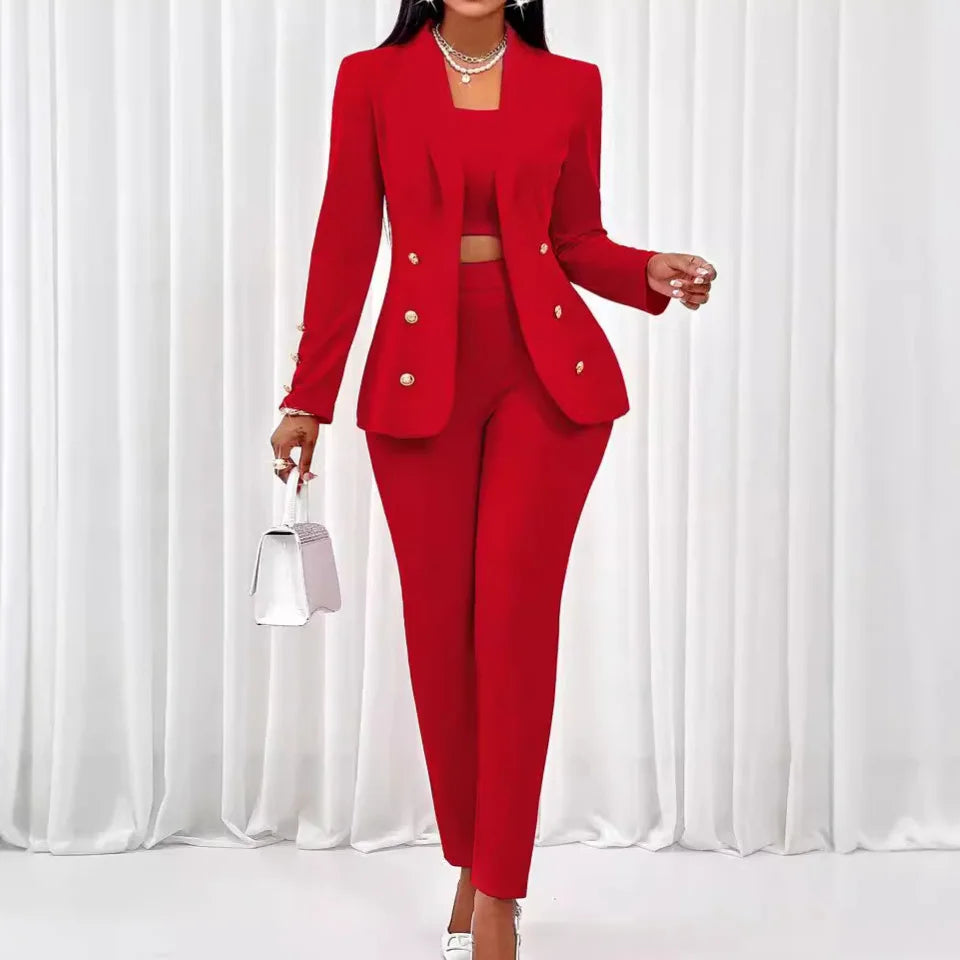 2025 New Women's Autumn and Winter Fashion Long-sleeved Commuter Small Suit Three-piece Suit Костюм Женский