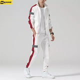 2Pcs Men Tracksuit Hoodie Tops Joggers Pants Tracksuit Set Male Running Jogging Sportswear Hooded Pants Mens Sweat Suit 2024