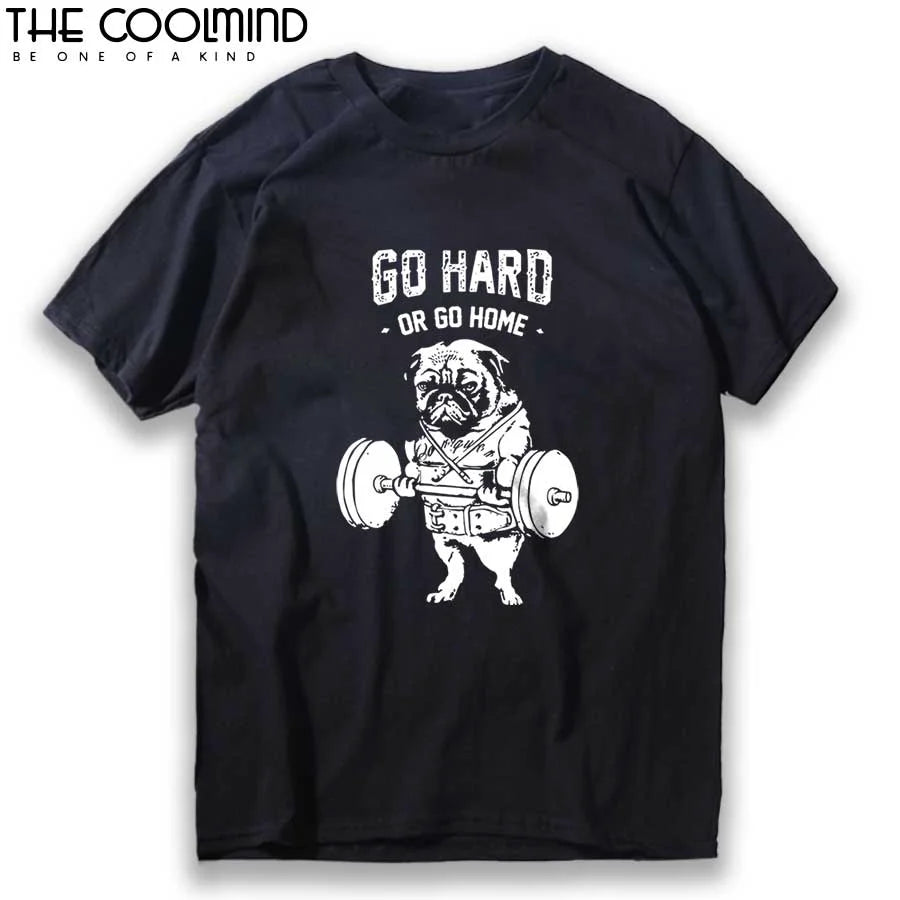 100% Cotton Casual Pug Life Mens T Shirts Fashion Go Home Or Go Hard Men Tshirt men&