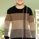 Children's Clothing Boys Tshirt Long Sleeve 3D Striped Print Kids Spring Fall Clothes Casual Simplicity O-Neck Boy Clothes Tops