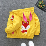 Cartoon Kids Jacket Autumn Casual Girls Windbreaker Coat Hooded Zipper Boys Outerwear 1 2 3 4 5 6 Years Old Children Clothing