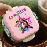 800ml for K-Pop Demon Hunters Lunch Box Placed in Microwave Without BPA Comes with Spoon Fork Portable Student Office Workers