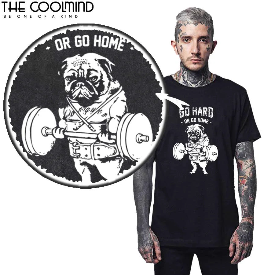 100% Cotton Casual Pug Life Mens T Shirts Fashion Go Home Or Go Hard Men Tshirt men&