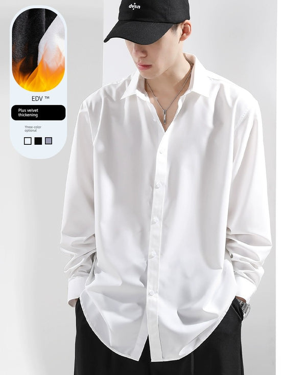 Summer Ice Silk Shirts Men&