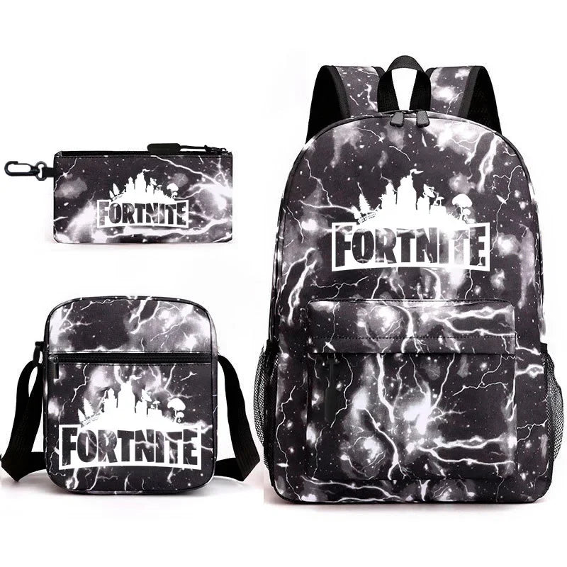 3pcs Game Fortnite Backpacks Kawaii Lightweight Simple Laptop School Bags Junior-senior High School Students Mochilas Travel Bag