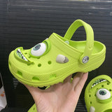 Cartoon Summer Anti-Slip Outdoor Casual Beach Shoes Monster Big Eyes Mike Hole Slippers Comfortable Breathable Sandals Gift