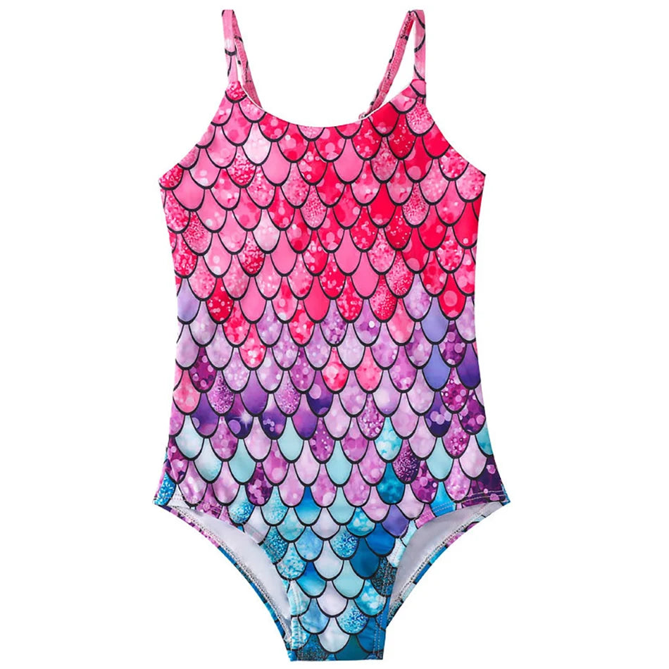 Children's Mermaid Swimsuit New Girls' One Piece Swimsuit Girls' Hot Spring Sling Swimsuit Water Sports Quick Drying Swimsuit
