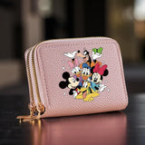 1pc Mickey and Minnie Double Zipper Wallet,Short Coin Purse with Card Slots - Large Capacity Credit Card Holder And Coin Various