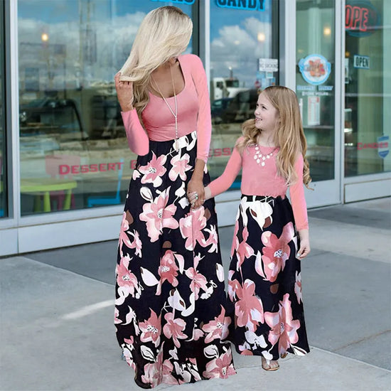 Tenues de famille maman et fille, robe assortie pour mère et enfant, robe mère-fille égale en Patchwork, mêmes vêtements pour bébé fille