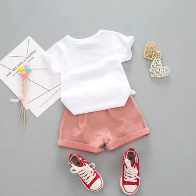 BibiCola Summer Baby Girls Clothes set infant girls fashion t-shirt +overall short for Toddler  girls cotton set outfits